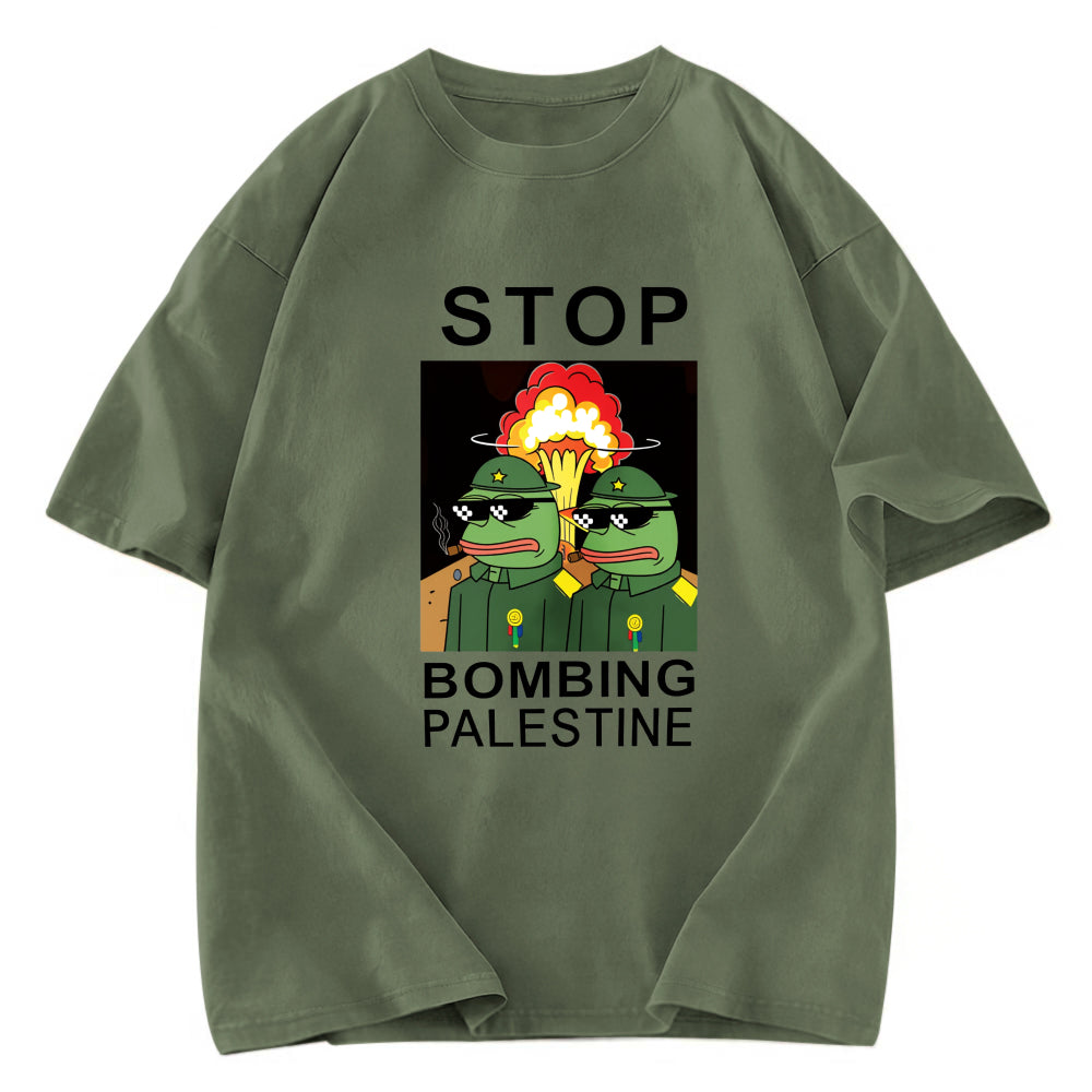 Tokyosol Stop Bombing Palestine Frogs Washed T-Shirt