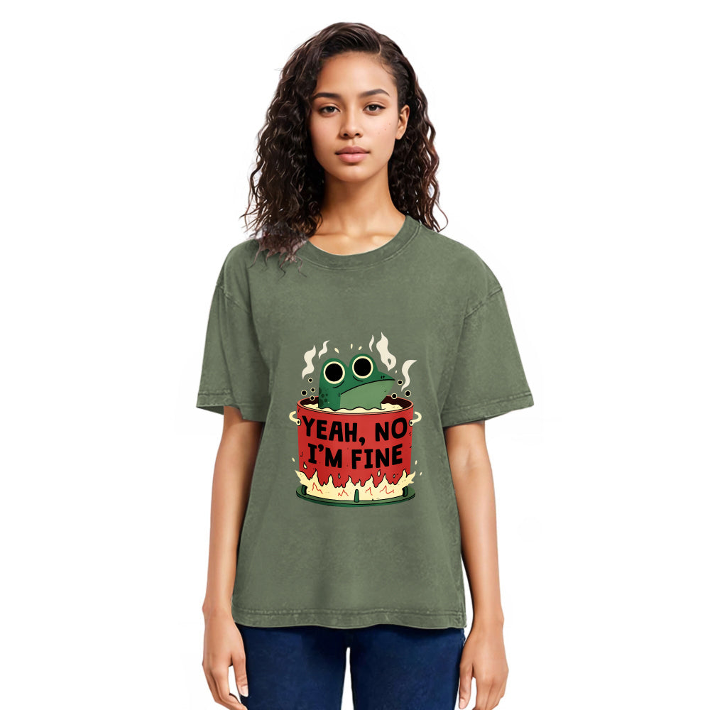 Tokyosol I'm Fine Frog Washed T-Shirt