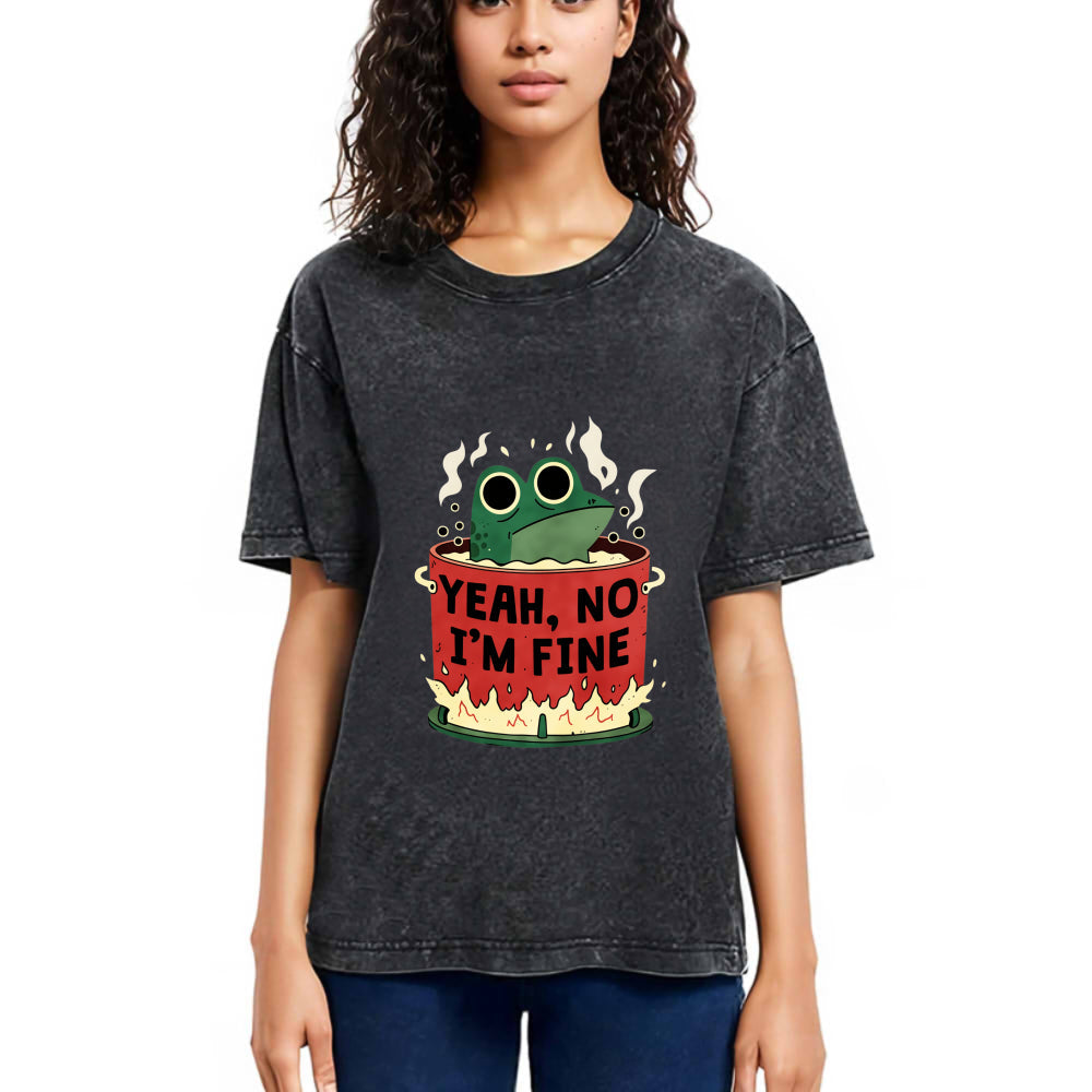 Tokyosol I'm Fine Frog Washed T-Shirt