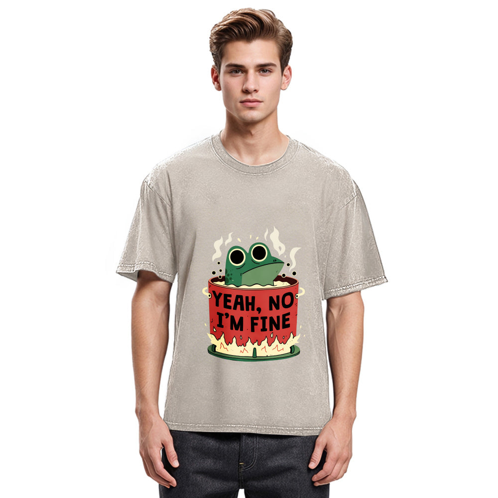 Tokyosol I'm Fine Frog Washed T-Shirt