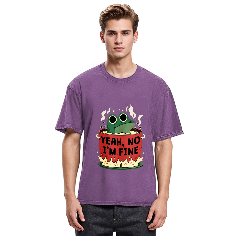 Tokyosol I'm Fine Frog Washed T-Shirt