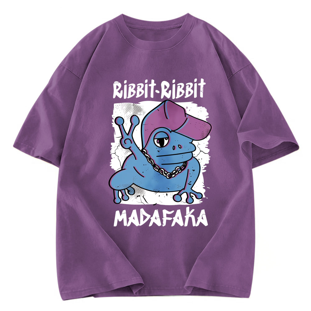 Tokyosol Ribbit Madafaka Funny Gangster Frog Washed T-Shirt