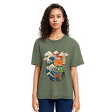Tokyosol The Frog Great Wave Off Kanagawa Fren Meme Washed T-Shirt