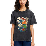 Tokyosol The Frog Great Wave Off Kanagawa Fren Meme Washed T-Shirt