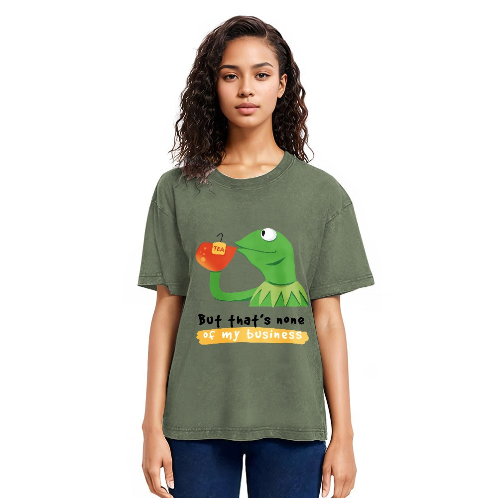 Tokyosol Kermit None of My Business Muppet Washed T-Shirt