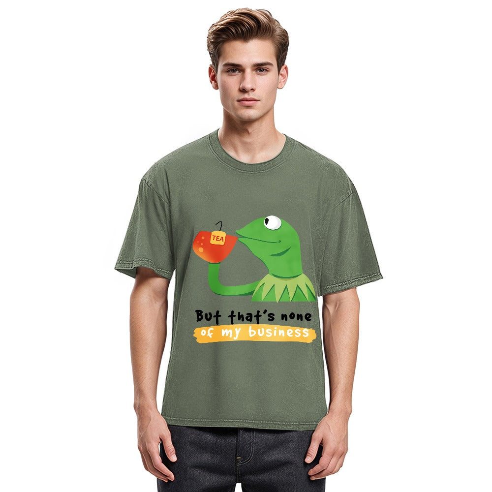 Tokyosol Kermit None of My Business Muppet Washed T-Shirt