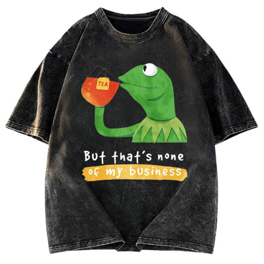 Tokyosol Kermit None of My Business Muppet Washed T-Shirt