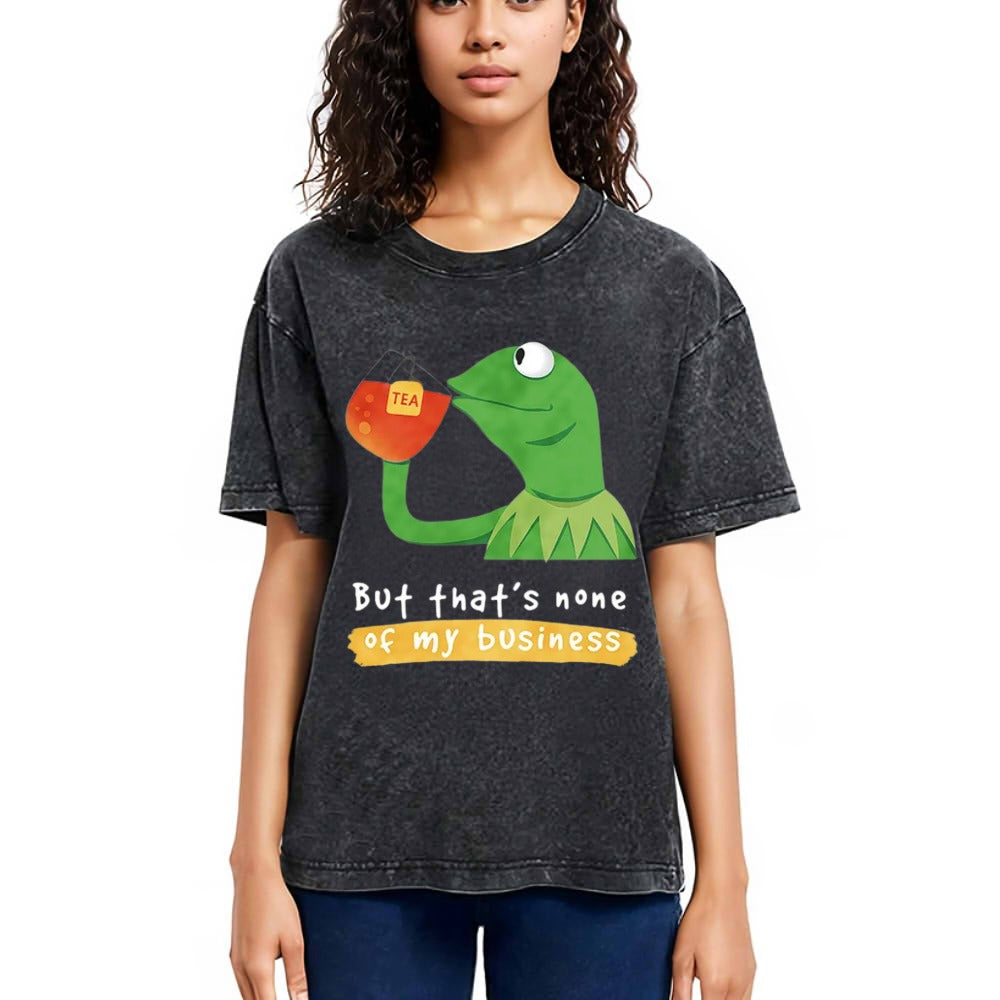 Tokyosol Kermit None of My Business Muppet Washed T-Shirt