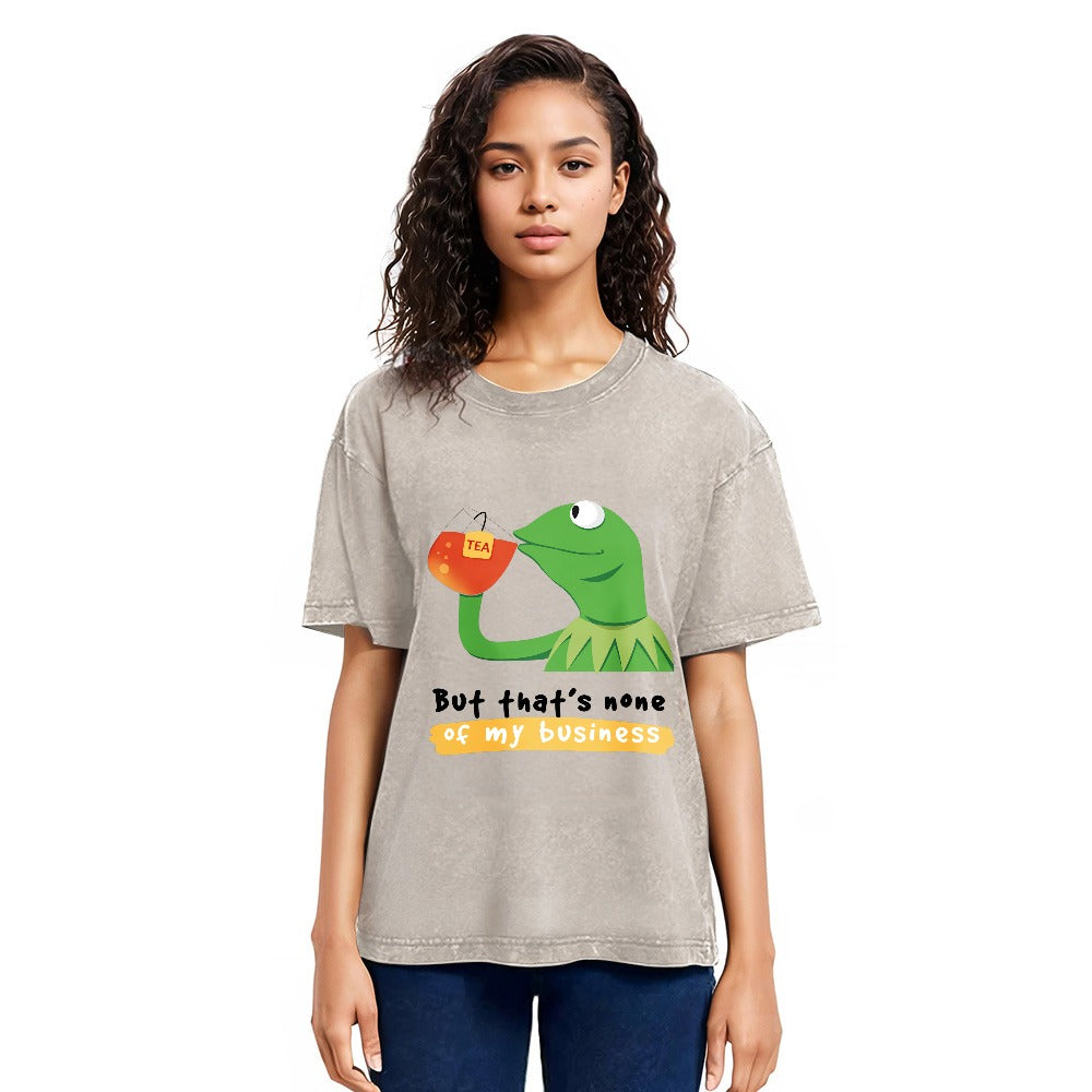 Tokyosol Kermit None of My Business Muppet Washed T-Shirt