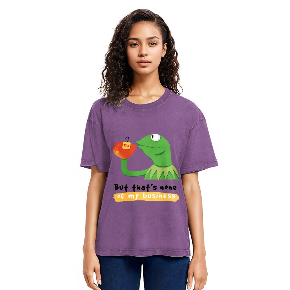 Tokyosol Kermit None of My Business Muppet Washed T-Shirt