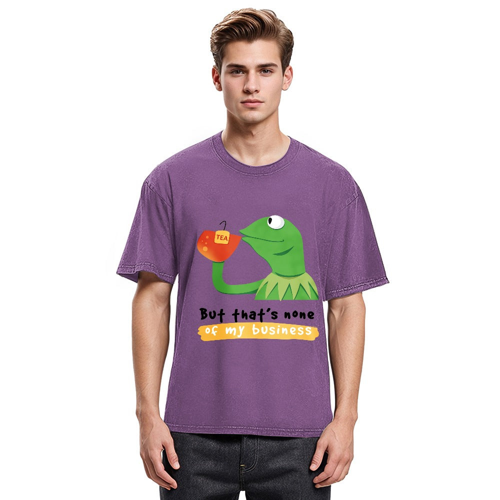 Tokyosol Kermit None of My Business Muppet Washed T-Shirt