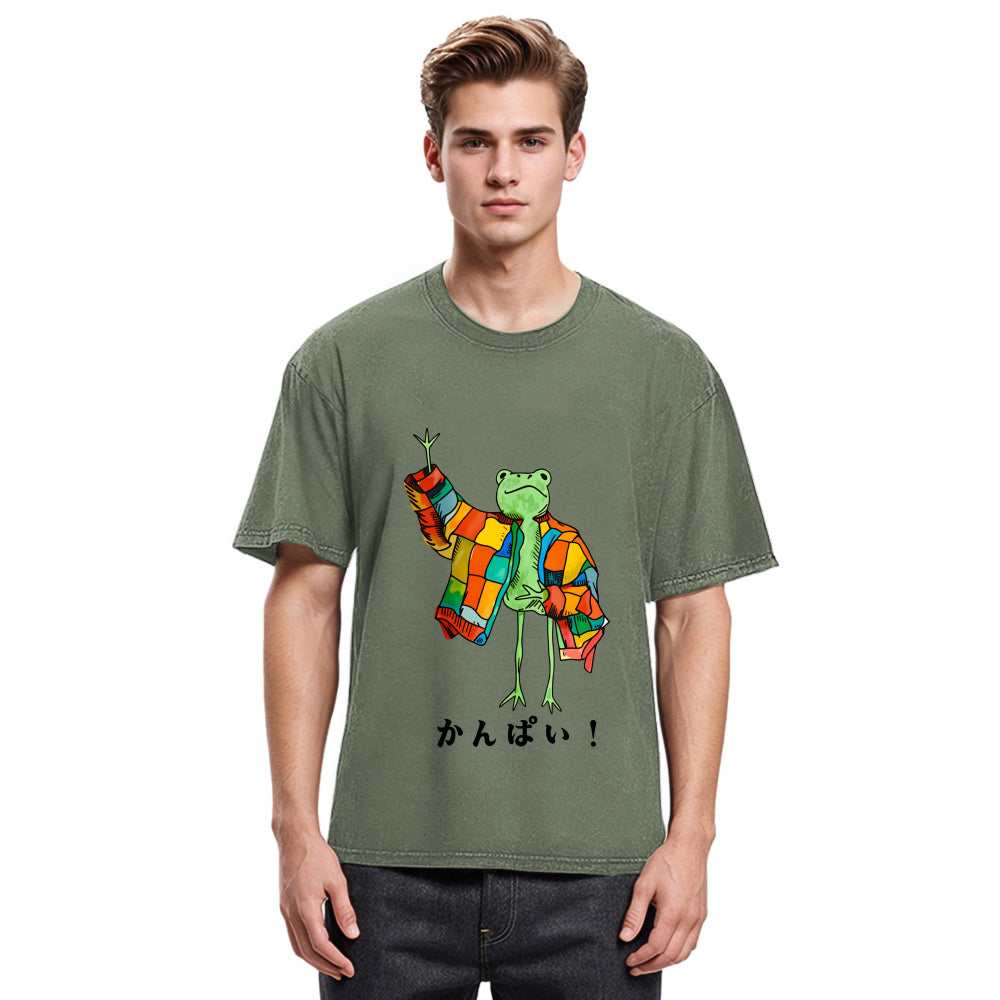 Tokyosol Cheers Frog Washed T-Shirt