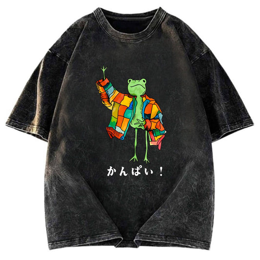 Tokyosol Cheers Frog Washed T-Shirt
