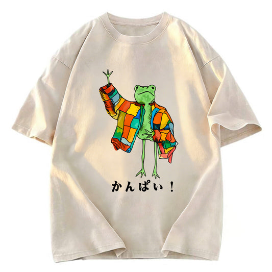 Tokyosol Cheers Frog Washed T-Shirt