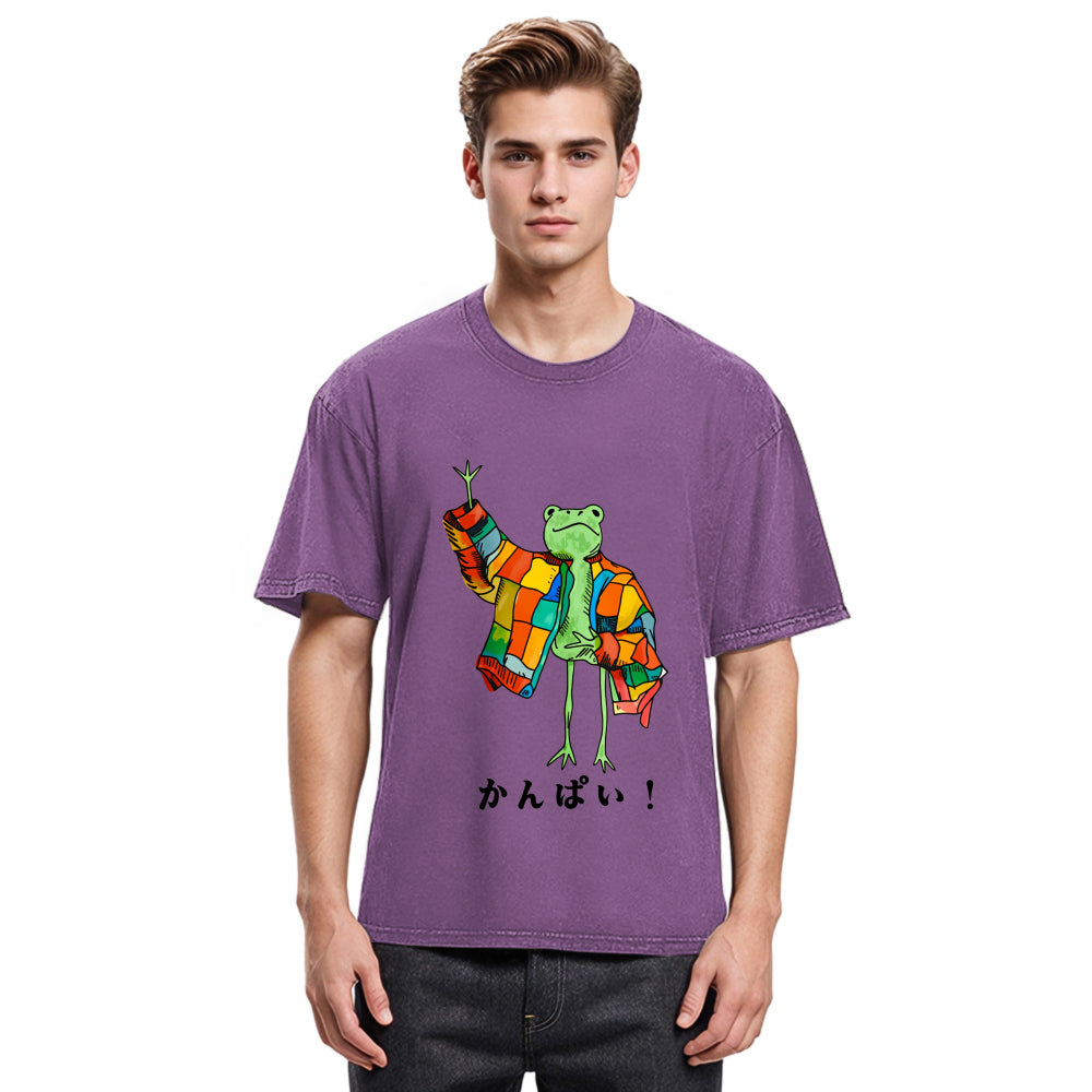 Tokyosol Cheers Frog Washed T-Shirt