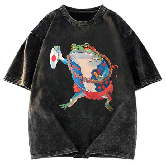 Tokyosol Frog Is Ready For Anything Washed T-Shirt