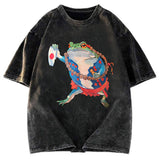 Tokyosol Frog Is Ready For Anything Washed T-Shirt