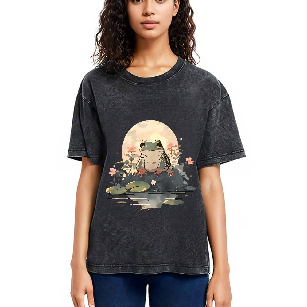 Tokyosol Japanese Frog Vintage Washed T-Shirt