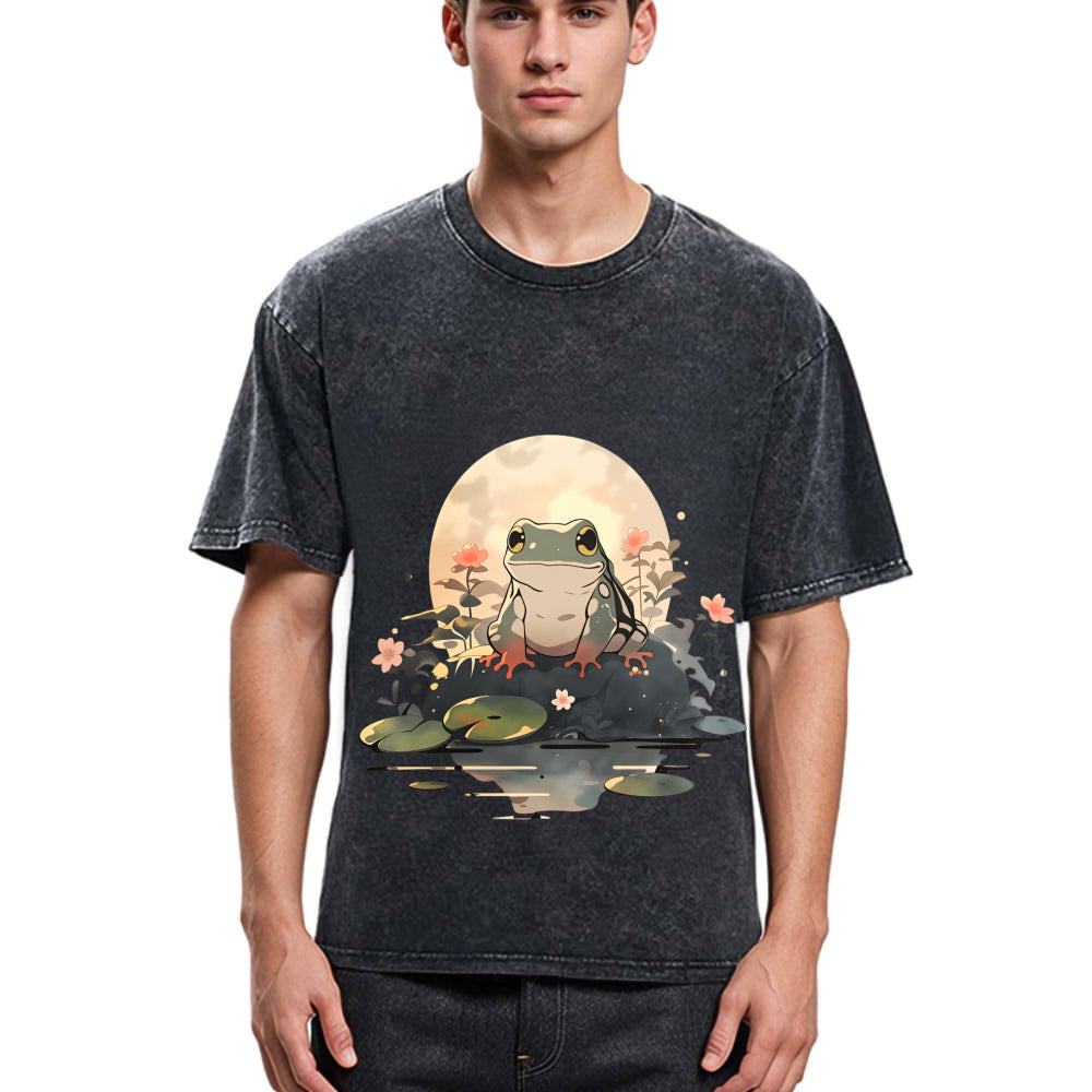 Tokyosol Japanese Frog Vintage Washed T-Shirt