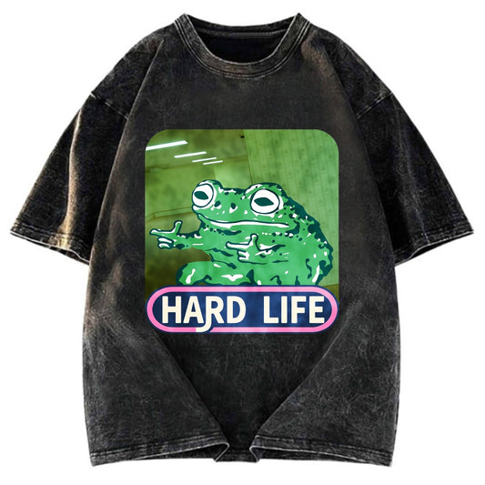 Tokyosol The Backrooms Hard Life Frog Washed T-Shirt