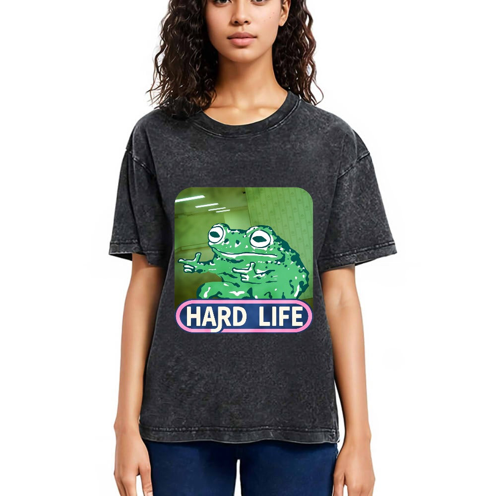 Tokyosol The Backrooms Hard Life Frog Washed T-Shirt