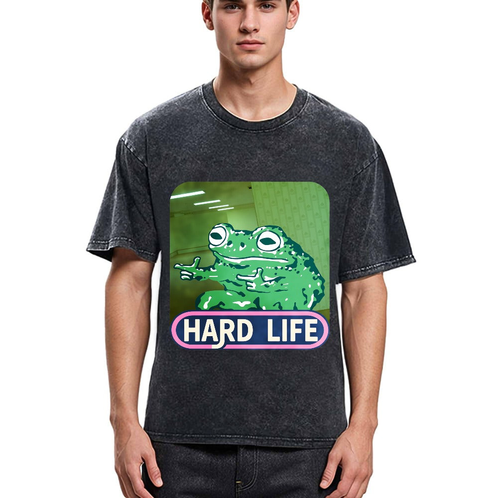 Tokyosol The Backrooms Hard Life Frog Washed T-Shirt