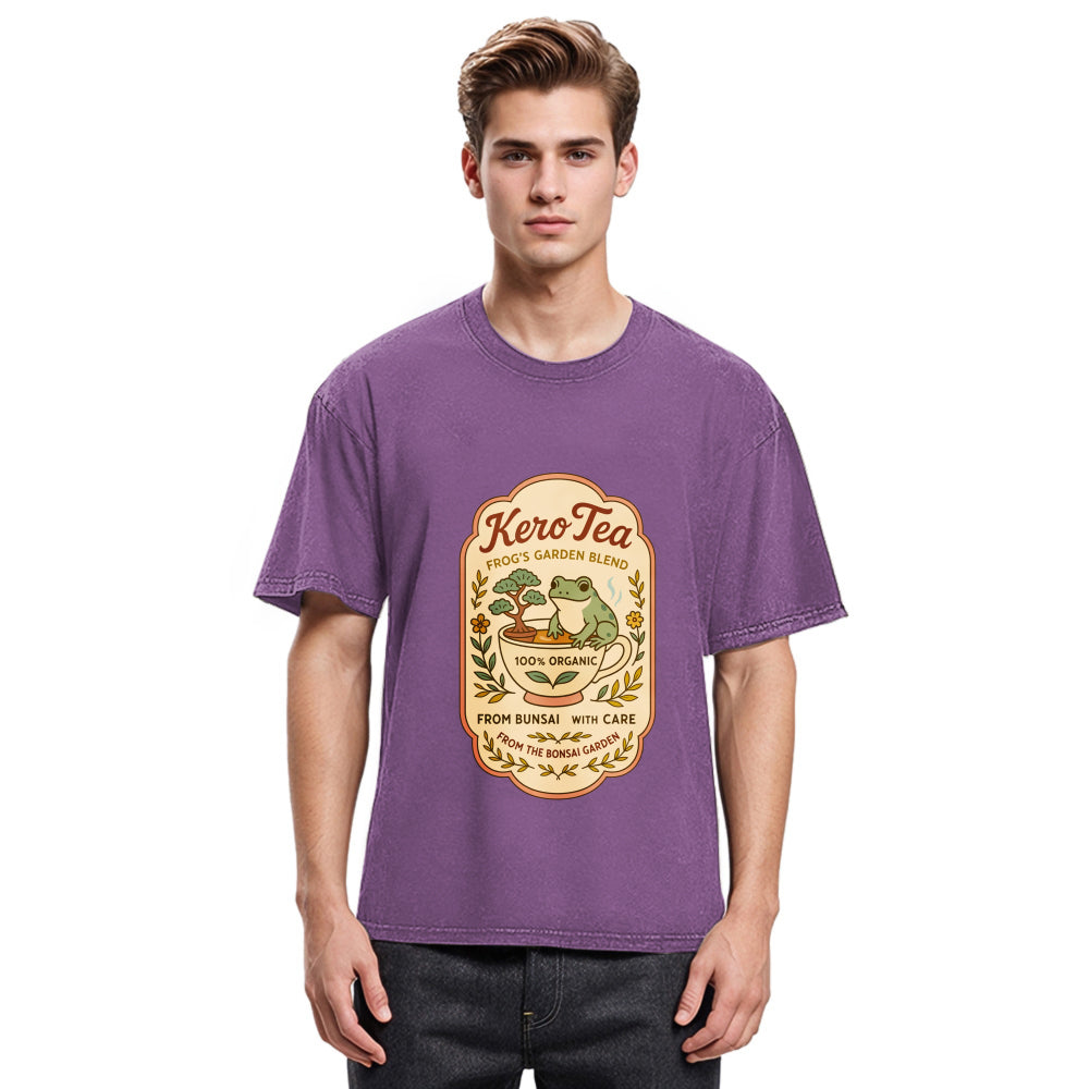 Tokyosol Kero Tea Poster Retro Frog Washed T-Shirt