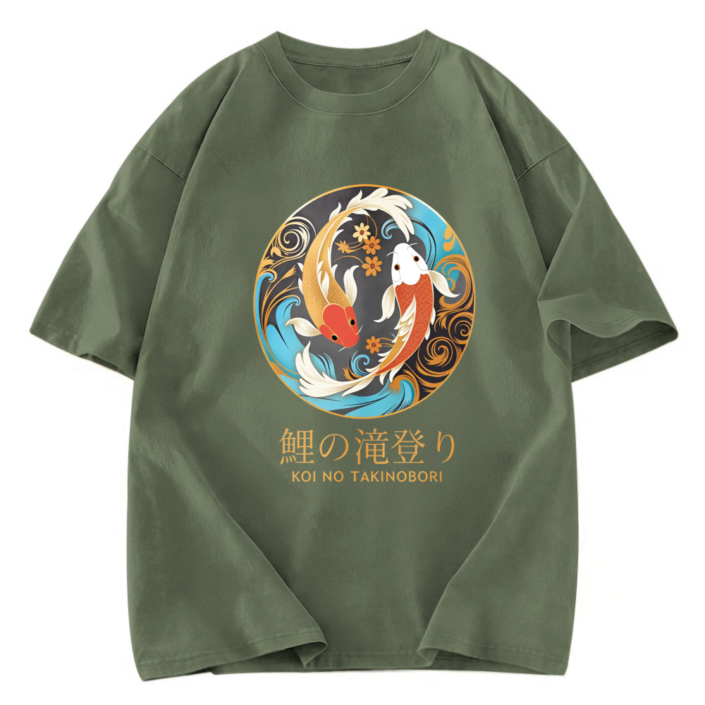 Tokyosol Two Koi Carps Washed T-Shirt