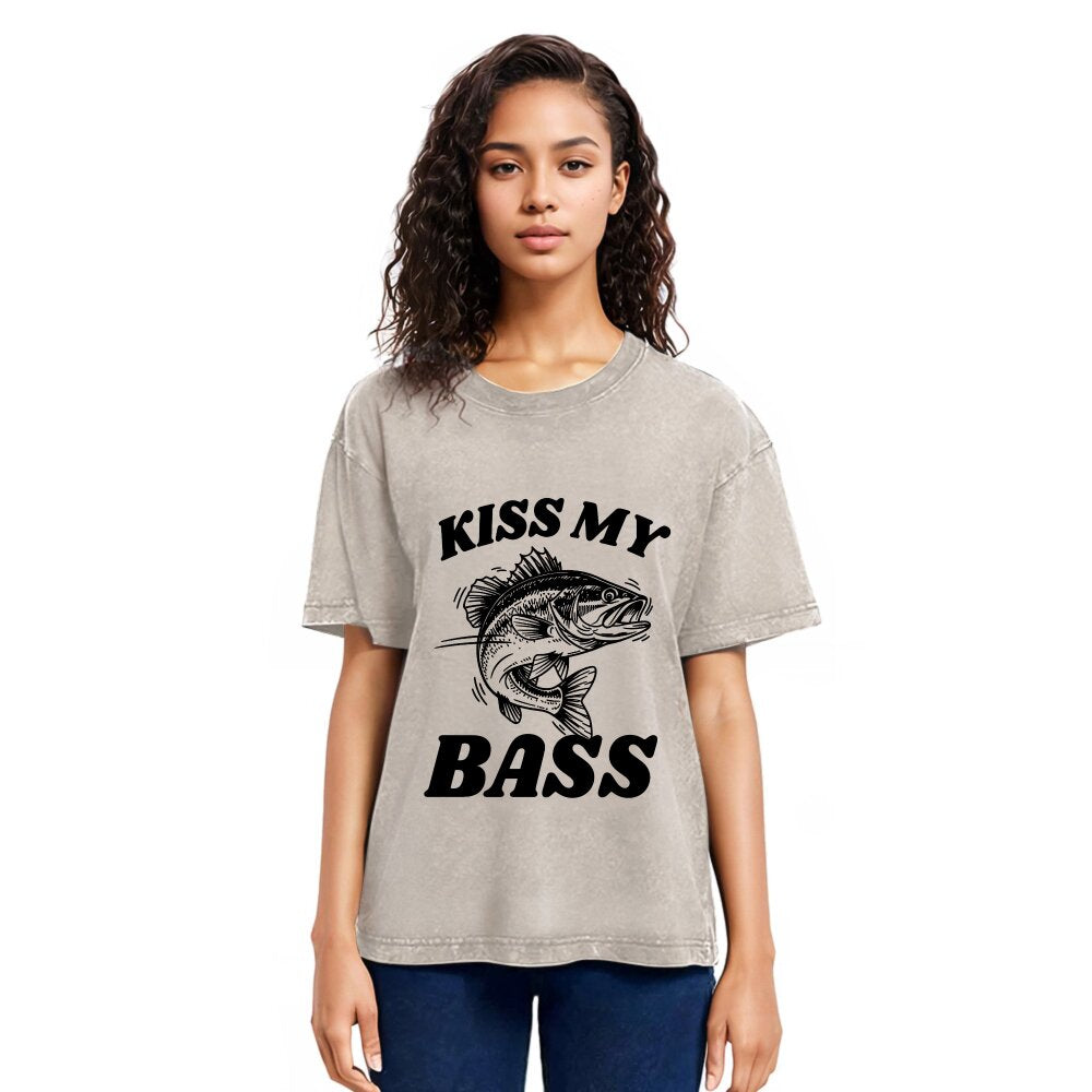 Tokyosol Bass Pun Funny Washed T-Shirt