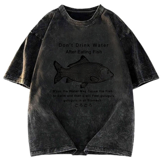 Tokyosol Stomach Rumbling Funny Washed T-Shirt