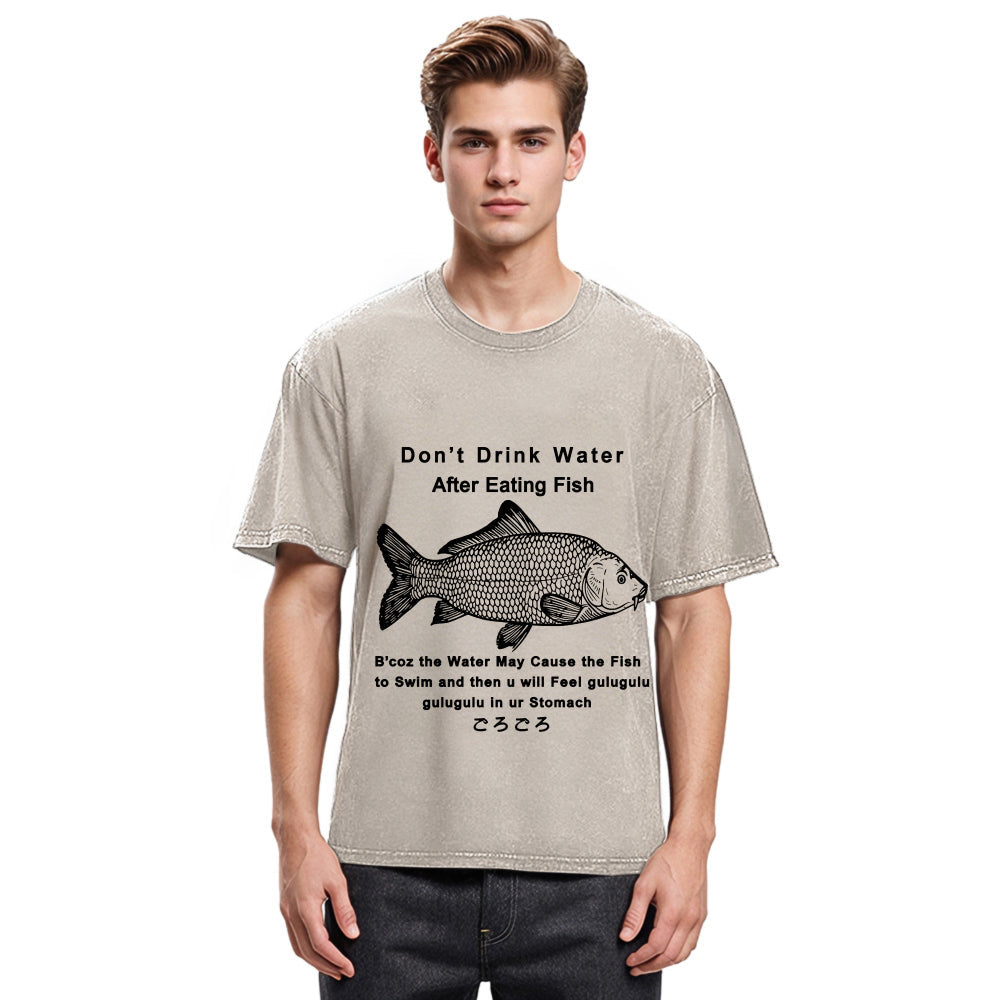 Tokyosol Stomach Rumbling Funny Washed T-Shirt