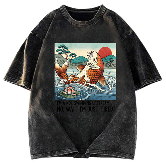 Tokyosol Funny Koi Washed T-Shirt