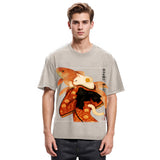 Tokyosol Japanese Ukiyoe Cat And Fish Poster Washed T-Shirt