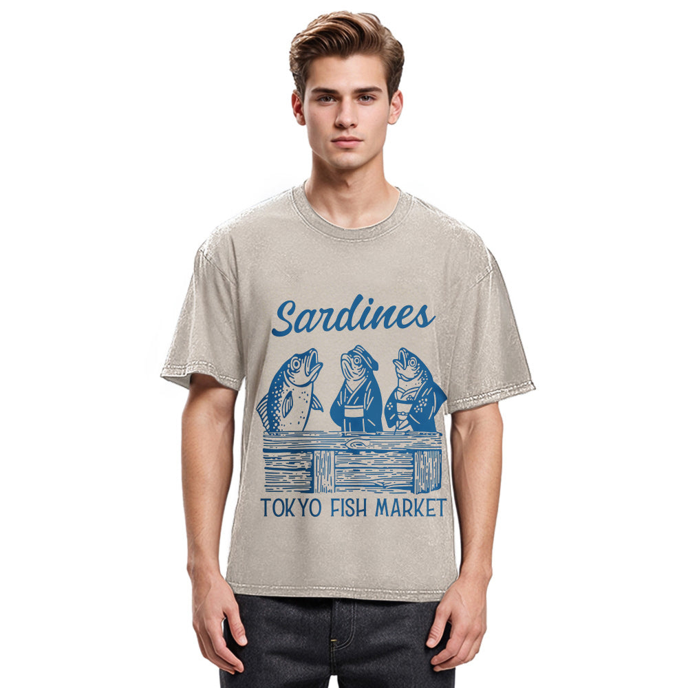 Tokyosol Sardine Merchant Washed T-Shirt