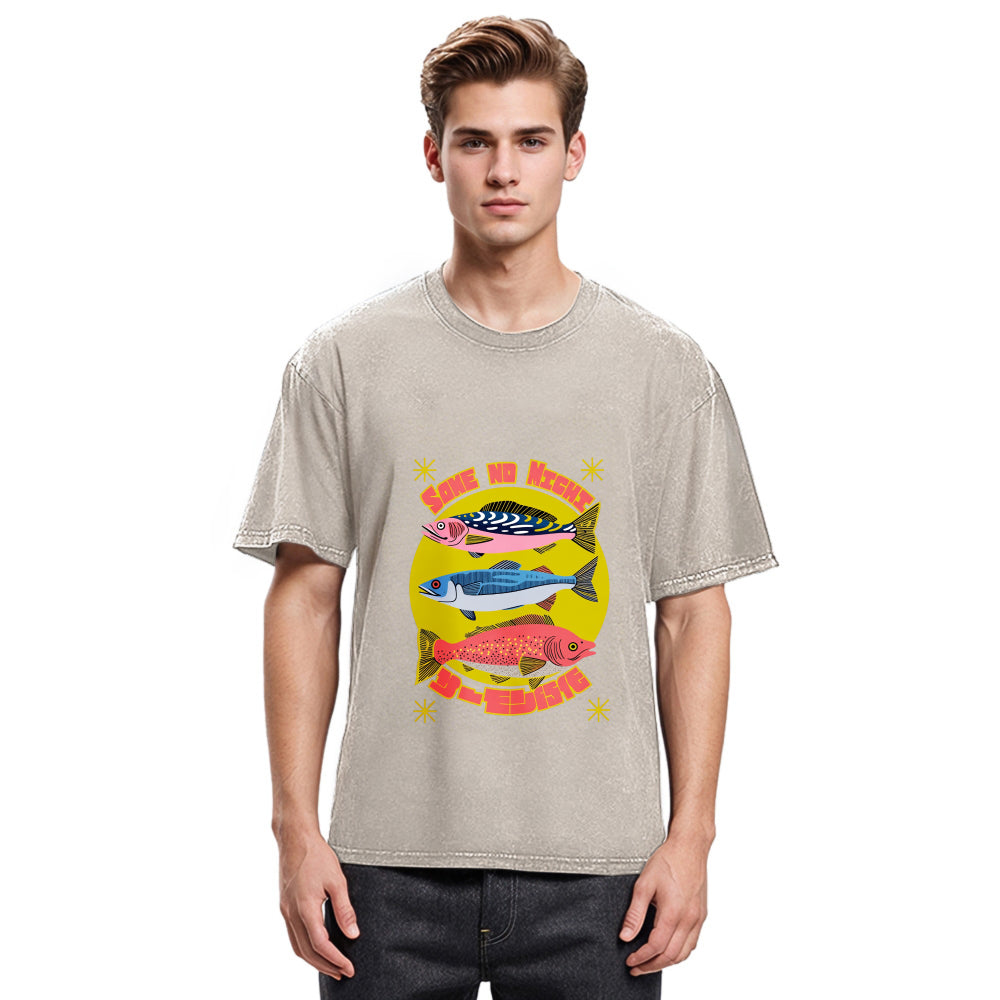 Tokyosol Vintage Japanese Sardines Washed T-Shirt