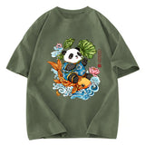 Tokyosol Lotus Bliss Panda Washed T-Shirt