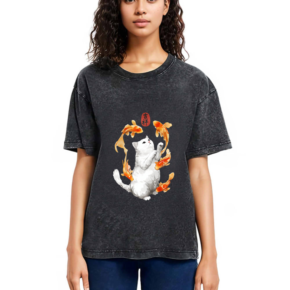 Tokyosol Zen Cat And The Dancing Fish Classic T-Shirt