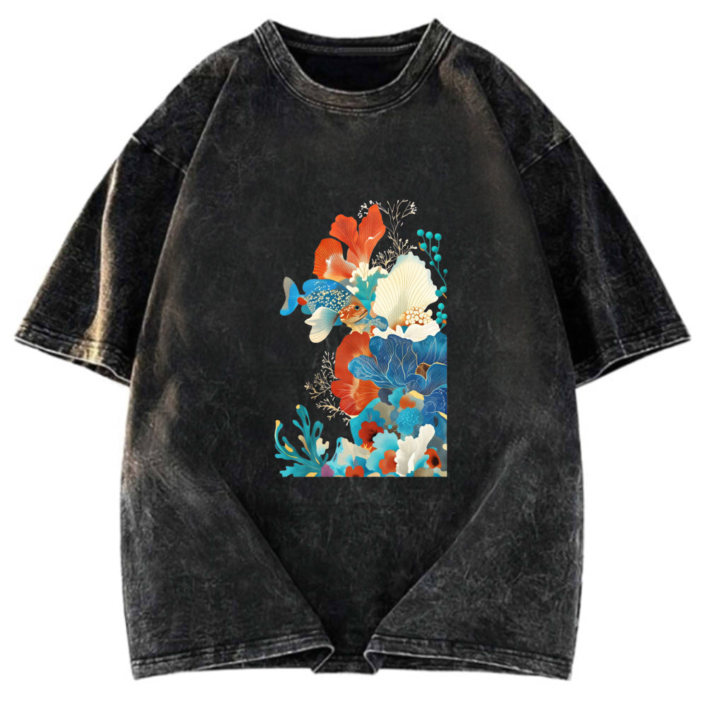 Tokyosol Underwater Corals Washed T-Shirt
