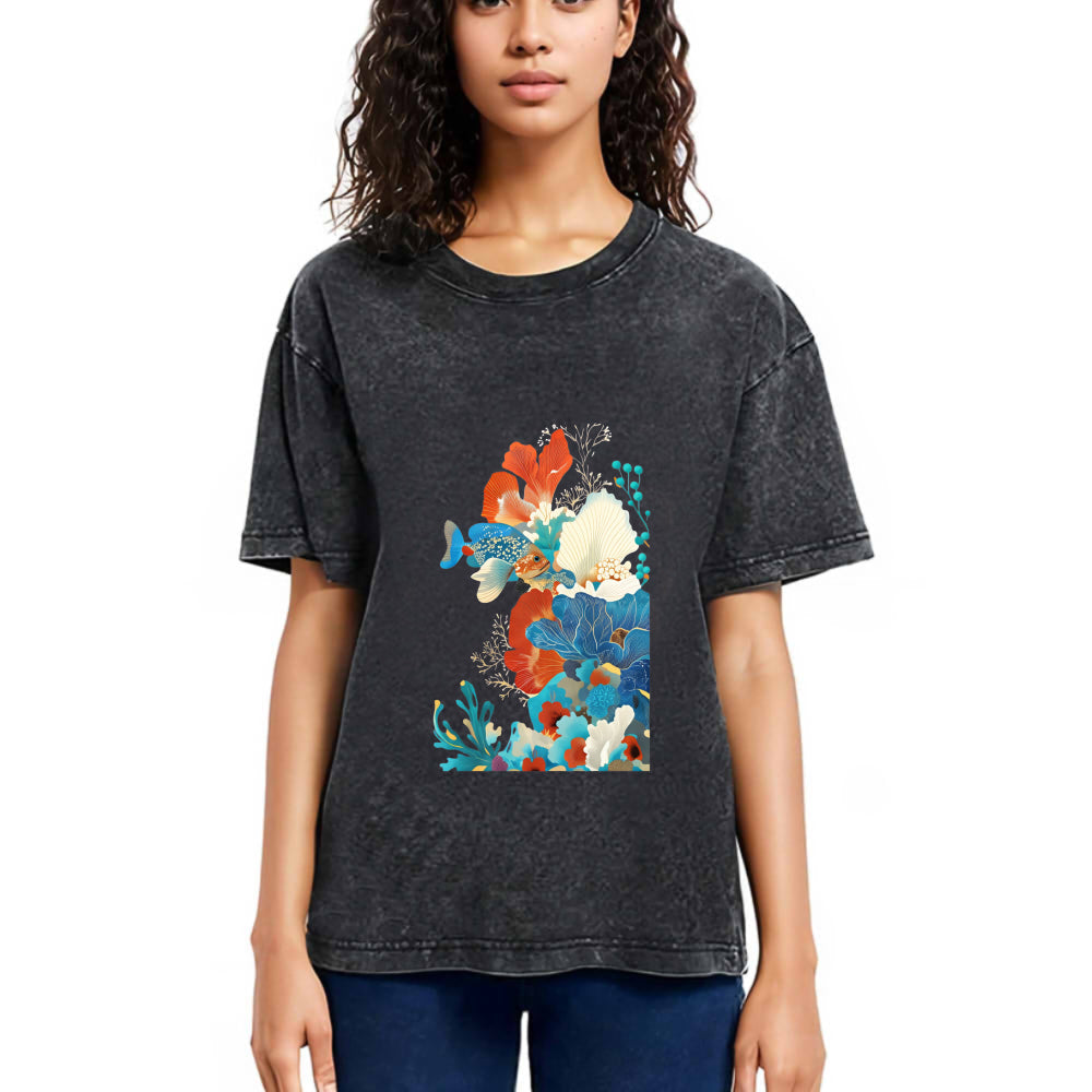Tokyosol Underwater Corals Washed T-Shirt
