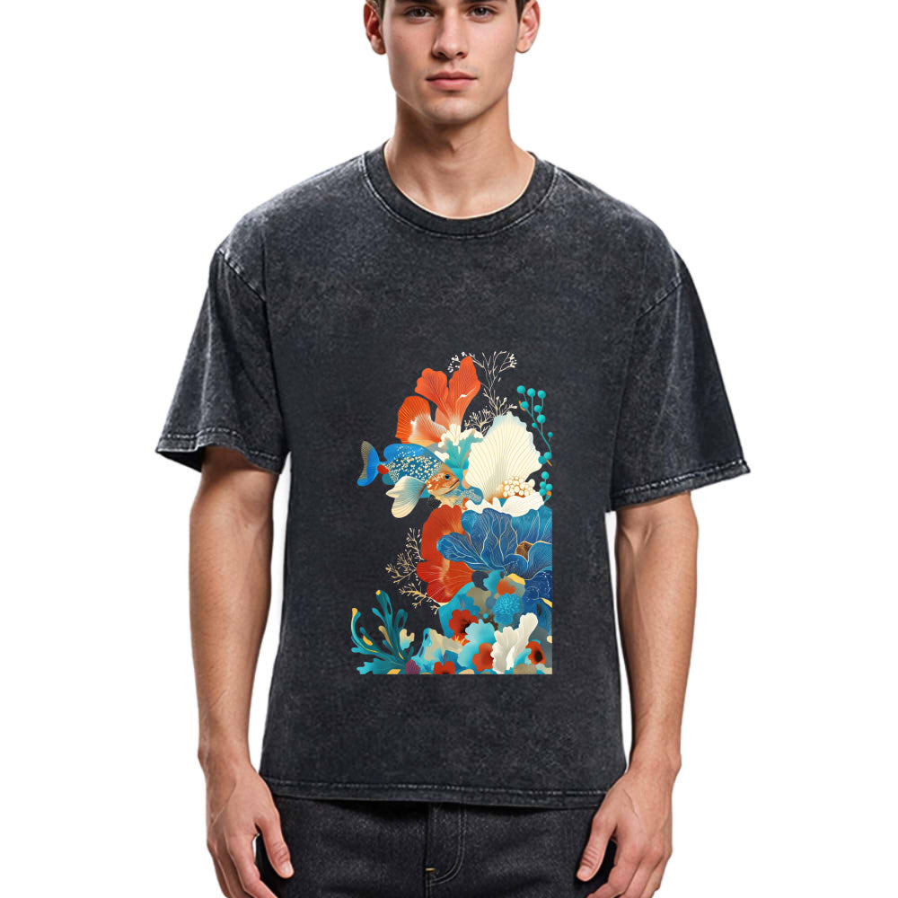 Tokyosol Underwater Corals Washed T-Shirt