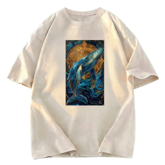 Tokyosol The Celestial Whale: Guardian Of The Stars Washed T-Shirt