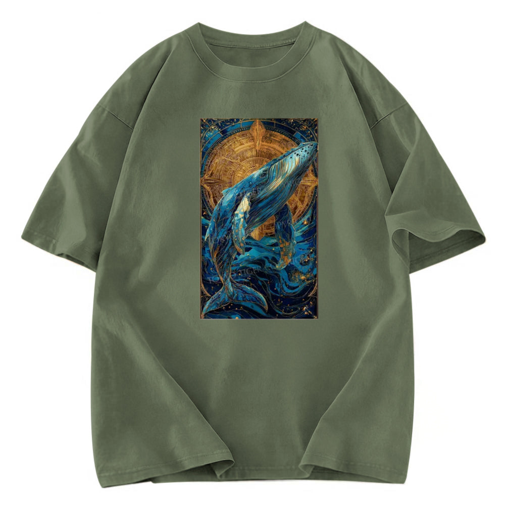 Tokyosol The Celestial Whale: Guardian Of The Stars Washed T-Shirt