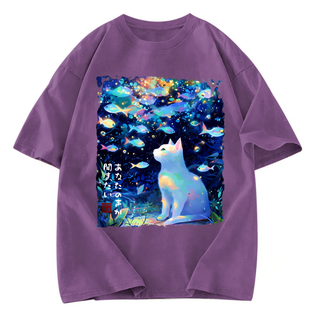 Tokyosol Cat&Fish: I Want to Hear Your Voice Washed T-Shirt