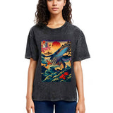 Tokyosol Ukiyoe Whale Japan Washed T-Shirt