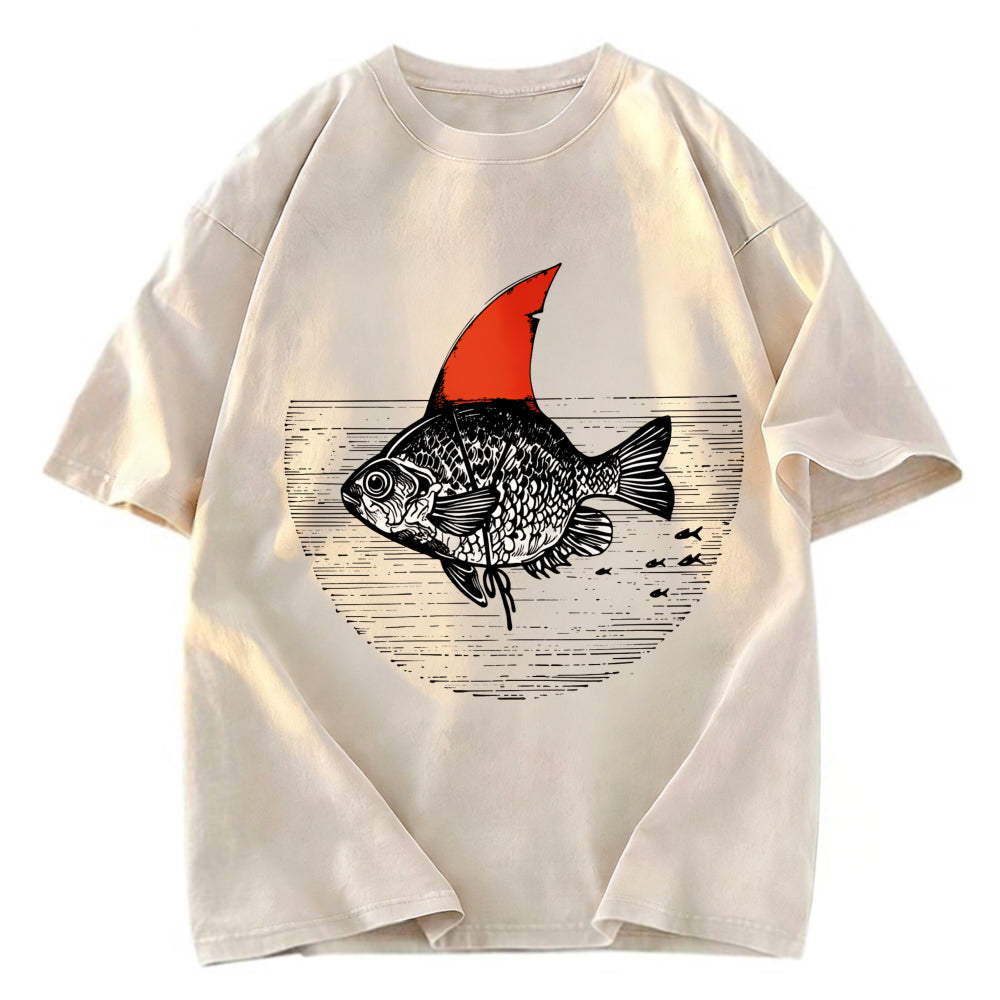 Tokyosol Shark In The Fish Tank Washed T-Shirt