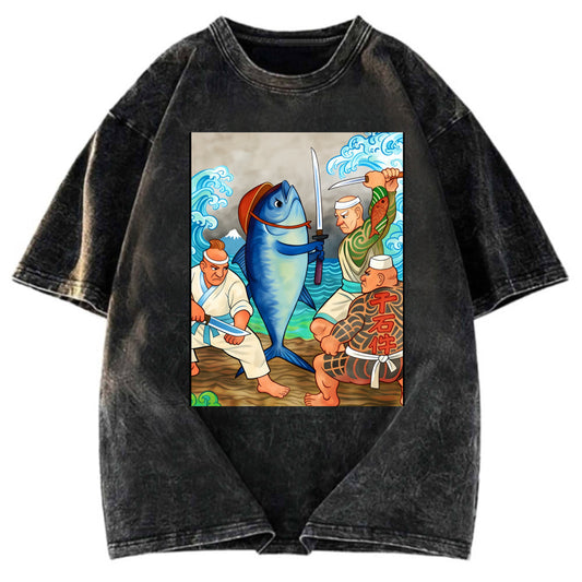 Tokyosol Tuna VS Human Washed T-Shirt