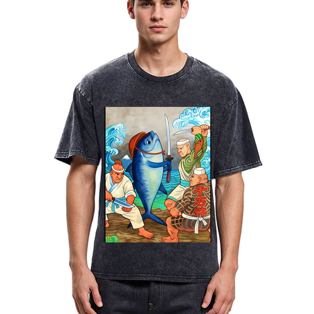 Tokyosol Tuna VS Human Washed T-Shirt