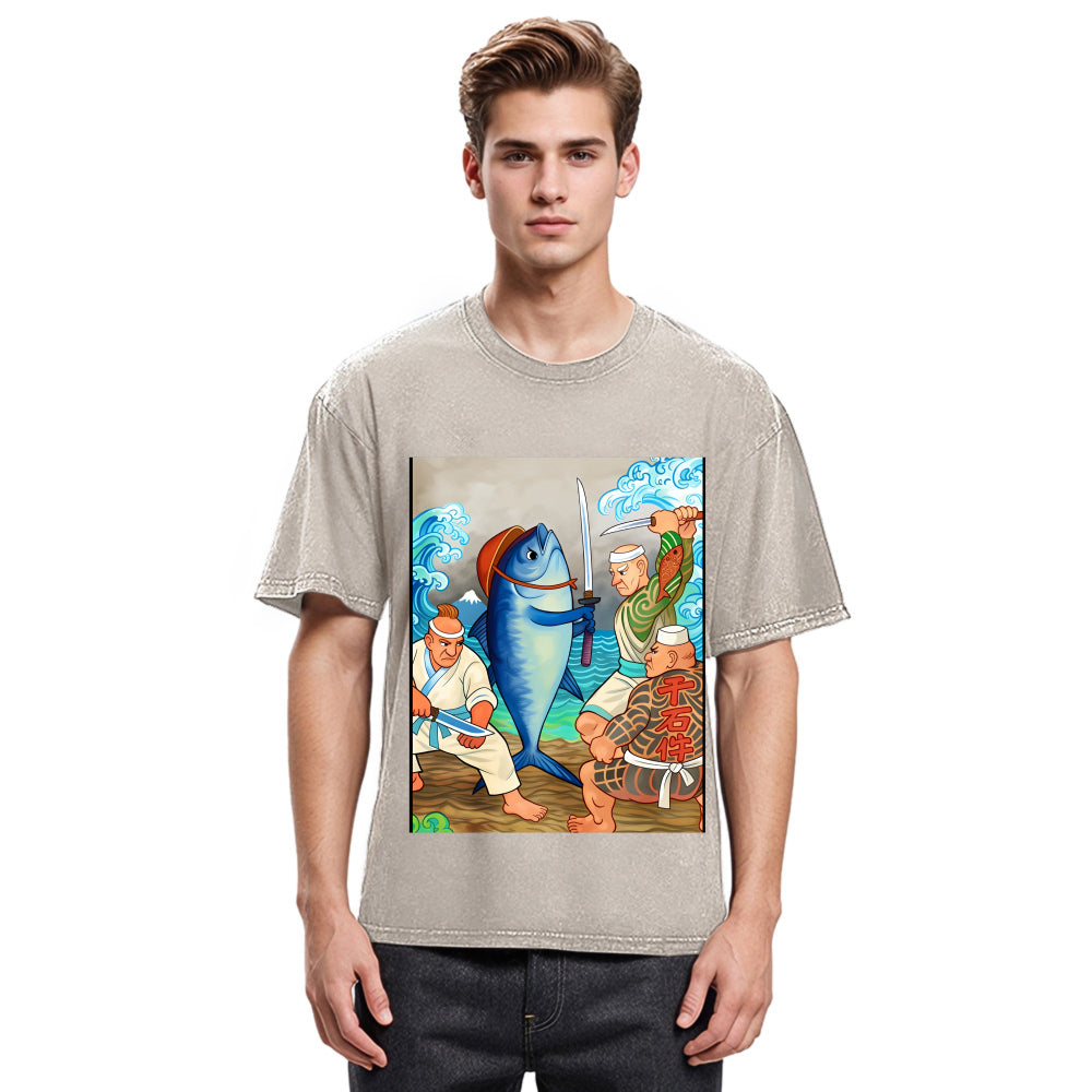 Tokyosol Tuna VS Human Washed T-Shirt