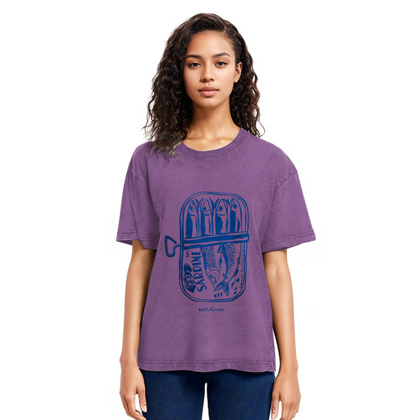 Tokyosol Woodcut Sardines Washed T-Shirt
