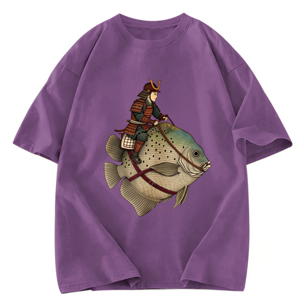 Tokyosol Samurai Riding A Fish Washed T-Shirt